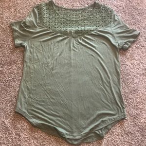 Boho Green Lace Top Size Large